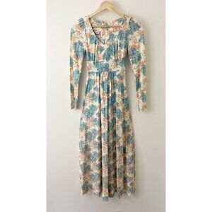 Vintage Phase II {size 7} Floral Long Dress Boho Hippie